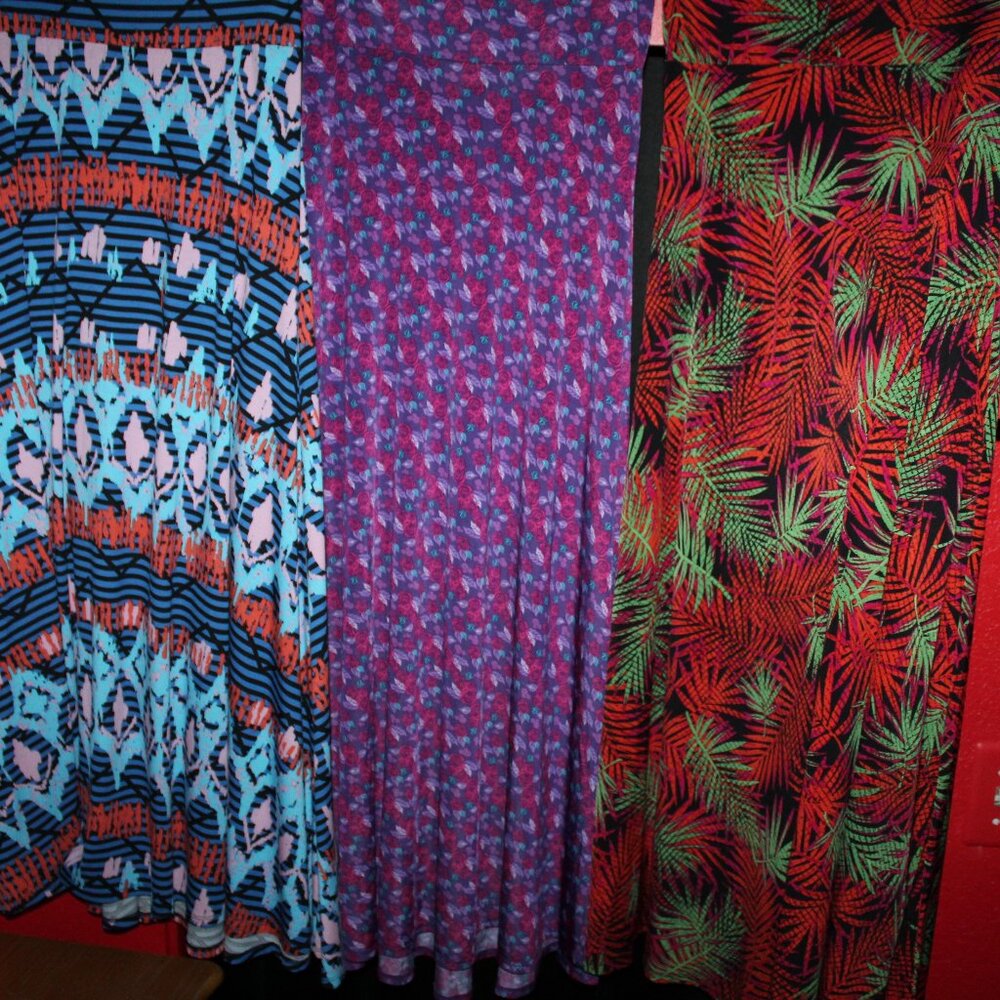 SET of 3 Extra Small LuLaRoe Maxi Skirts-Hidden Mickey